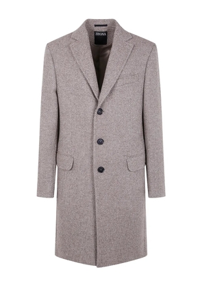 Zegna notched-lapel wool coat - Neutrals