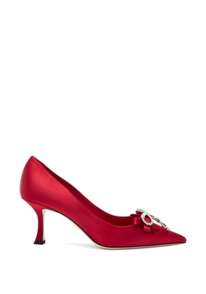 Jimmy Choo bow embellished heeled pumps - Red