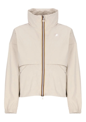 K-Way Aubette high-neckline foldable-hood jacket - Neutrals