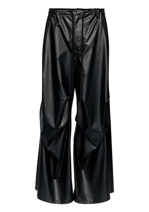 MM6 Maison Margiela wide-leg crinkled trousers - Black