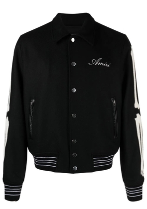 AMIRI bones appliqué wool-blend bomber jacket - Black