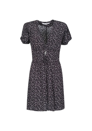 MAR DE MARGARITAS Athena floral v-neck dress - Black