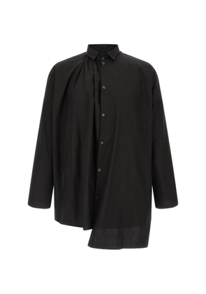 Yohji Yamamoto collar-gather double-B shirt - Black