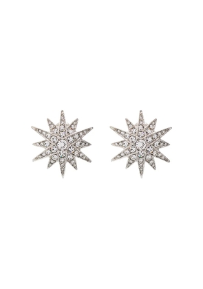 Kenneth Jay Lane Starburst silver-tone crystal clip earrings