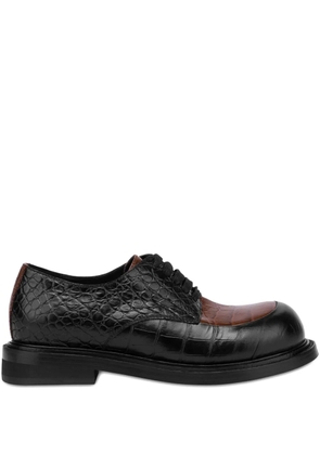 Moschino crocodile-embossed derby shoes - Black