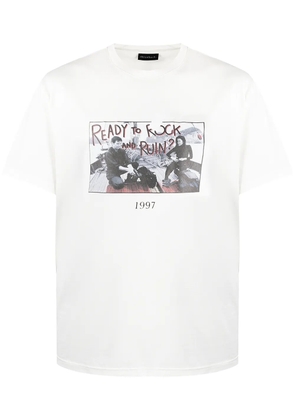 Throwback. Fishing-print cotton t-shirt - White