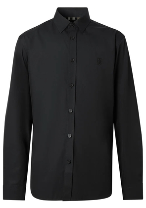 Burberry monogram embroidered shirt - Black