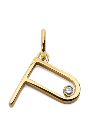 Monica Vinader Initial P solitaire-diamond pendant - Gold