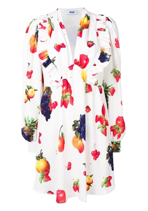 MSGM fruit print midi dress - White