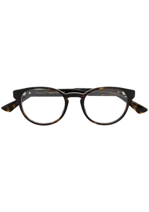 Gucci Eyewear round-frame logo glasses - Neutrals