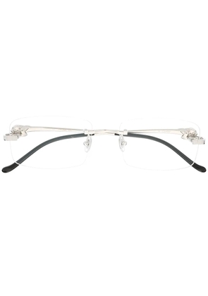 Cartier Eyewear Panthère rectangle-frame glasses - Silver