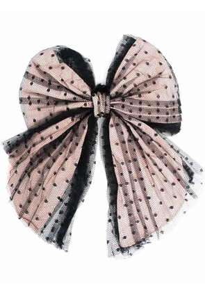 RED(V) tulle bow hair band - Black