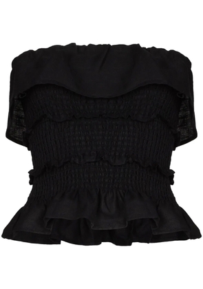 Reformation Millet smocked strapless top - Black