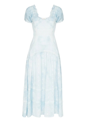 LoveShackFancy Jeanette pleated dress - Blue