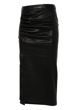 Rabanne gathered-detail leather skirt - Black