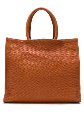 Sarah Chofakian leather woven tote bag - Brown