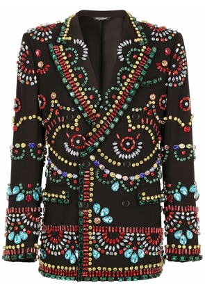 Dolce & Gabbana Sicilia-fit embellished double-breasted blazer - Black