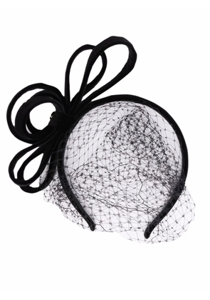 RED(V) mesh-detail velvet fascinator - Black
