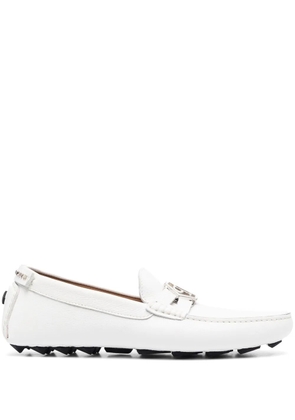 Philipp Plein logo moccasin loafers - White