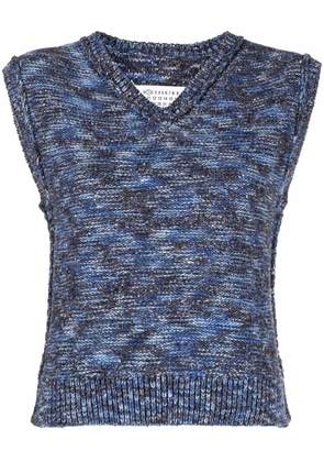 Maison Margiela melange-knit vest - Blue
