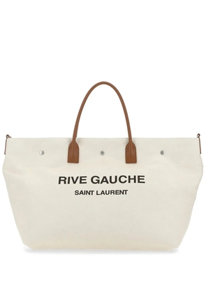 Saint Laurent maxi Rive Gauche tote bag - Neutrals