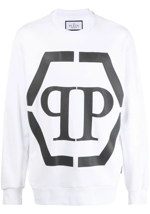 Philipp Plein logo-print long-sleeve sweatshirt - White