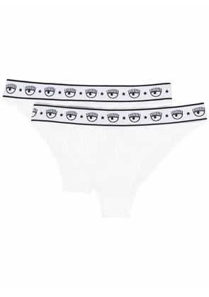 Chiara Ferragni Logomania cotton briefs - White