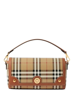 Burberry check-pattern top handle bag - Brown