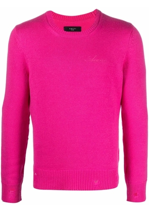 AMIRI distressed-effect cashmere jumper - Pink