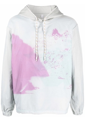 MCQ abstract-print cotton hoodie - Green