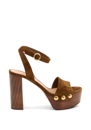 Gianvito Rossi ArdèA metallic studded sandals - Brown