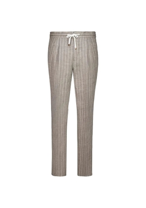 Brunello Cucinelli striped linen trousers - Neutrals