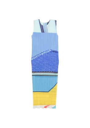 Pleats Please Issey Miyake pleated midi dress - Blue