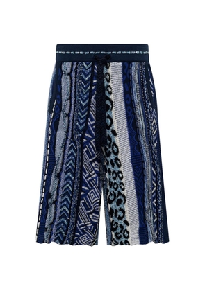 Laneus knitted print shorts - Blue