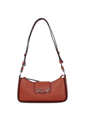 Karl Lagerfeld logo-plaque shoulder bag - Red