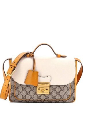Gucci Pre-Owned Padlock Front Pocket Flap GG Coated Canvas and Leather Small shoulder bag - Multicolour