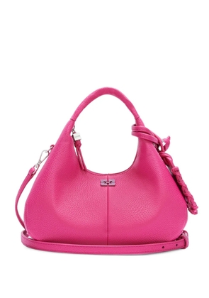 GANNI mini logo-plaque tote bag - Pink
