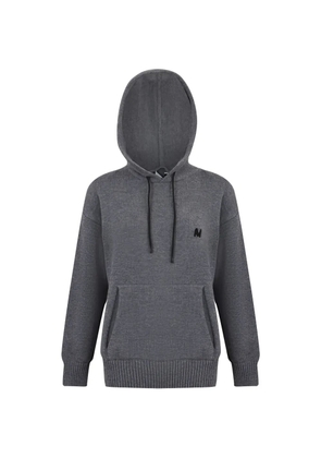 MSGM embroidered-detail hoodie - Grey