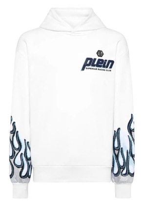 Philipp Plein Flame Racing hoodie - White