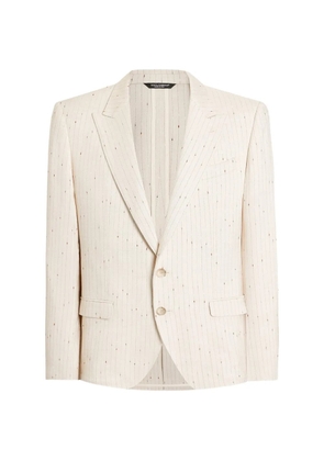 Dolce & Gabbana single breasted pinstriped finish jacket - Neutrals