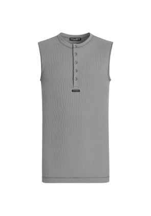 Dolce & Gabbana cotton serafino T-shirt - Grey