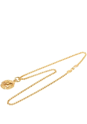 CHANEL Pre-Owned 1995 Gold Plated CC Medallion Pendant Necklace costume necklace