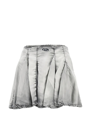 Diesel De-Spiki Oval-logo pleated mini skirt - Grey