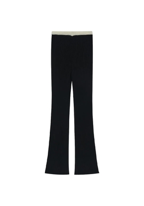Kimhekim contrast-waist ribbed trousers - Black