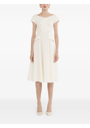 NISSA A-line button dress - White