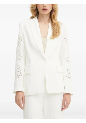 Morgan floral-embroidered blazer - White