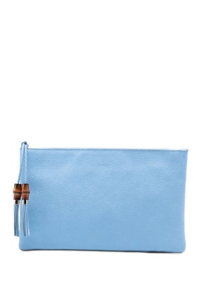 Gucci Pre-Owned 2016-2026 Calfskin Bamboo Tassel clutch bag - Blue