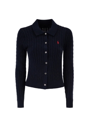 Polo Ralph Lauren logo-embroidered cable-knit cardigan - Blue