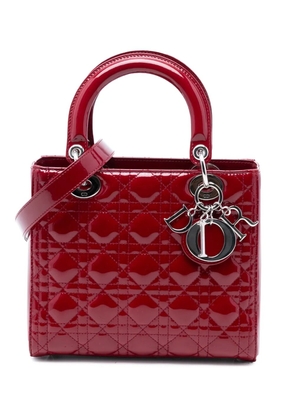 Christian Dior Pre-Owned 2016 Medium Patent Cannage Lady Dior satchel - Red
