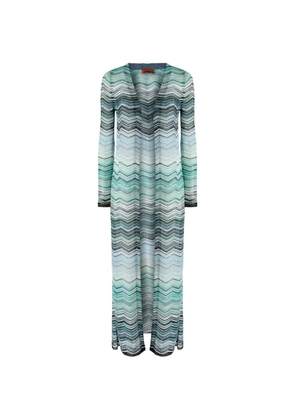 Missoni chevron long cardigan - Blue
